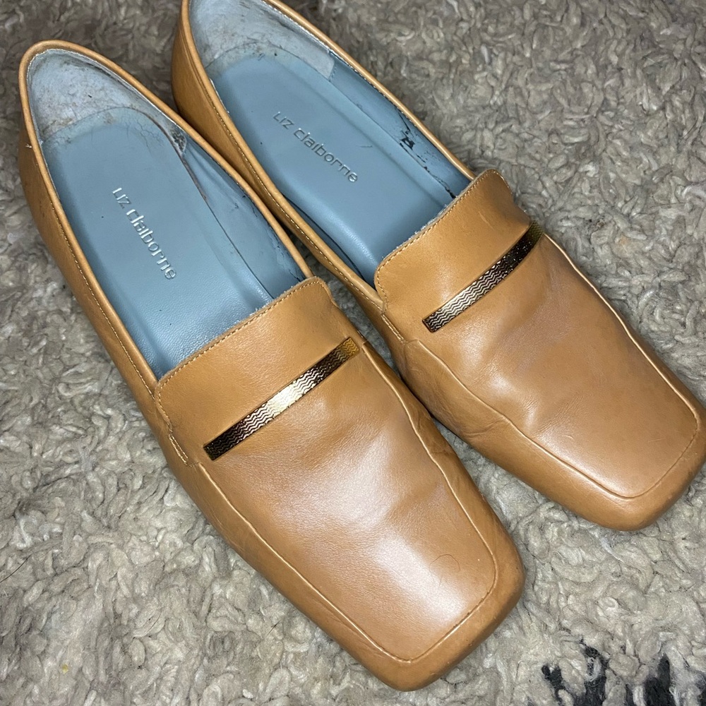 Liz Claiborne Camel Leather Loafers